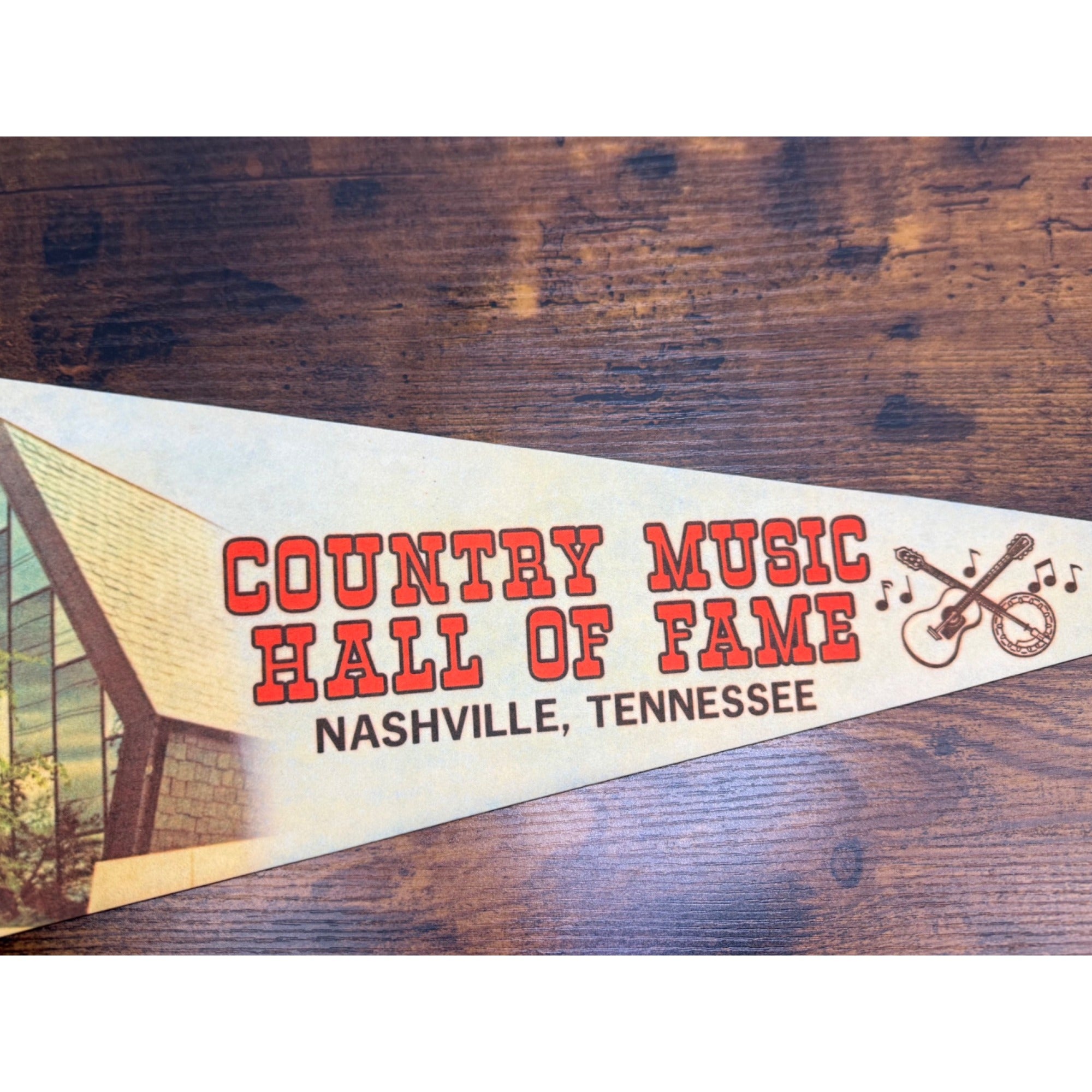 Vintage Country Music Hall Of Fame Nashville Tennessee Pennant Decor 23 inches