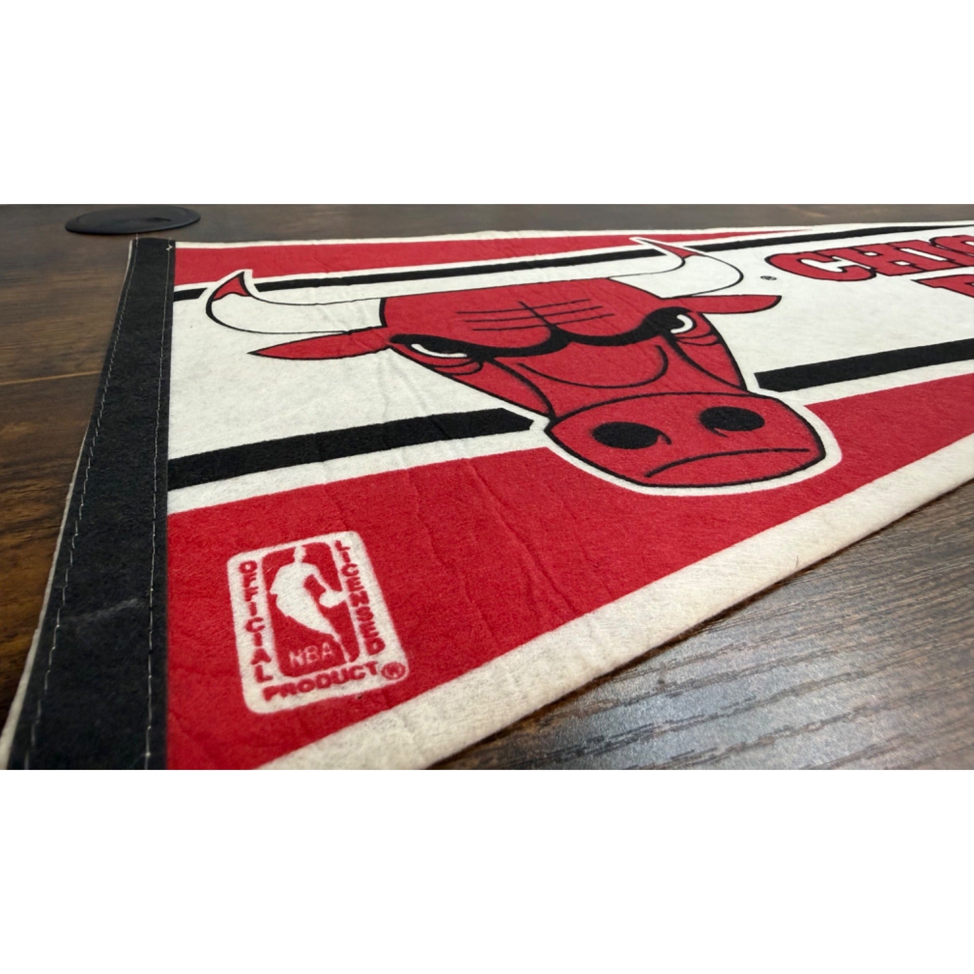 Vintage Chicago Bulls NBA Licensed Felt Pennant Classic Bull Logo 30 inches