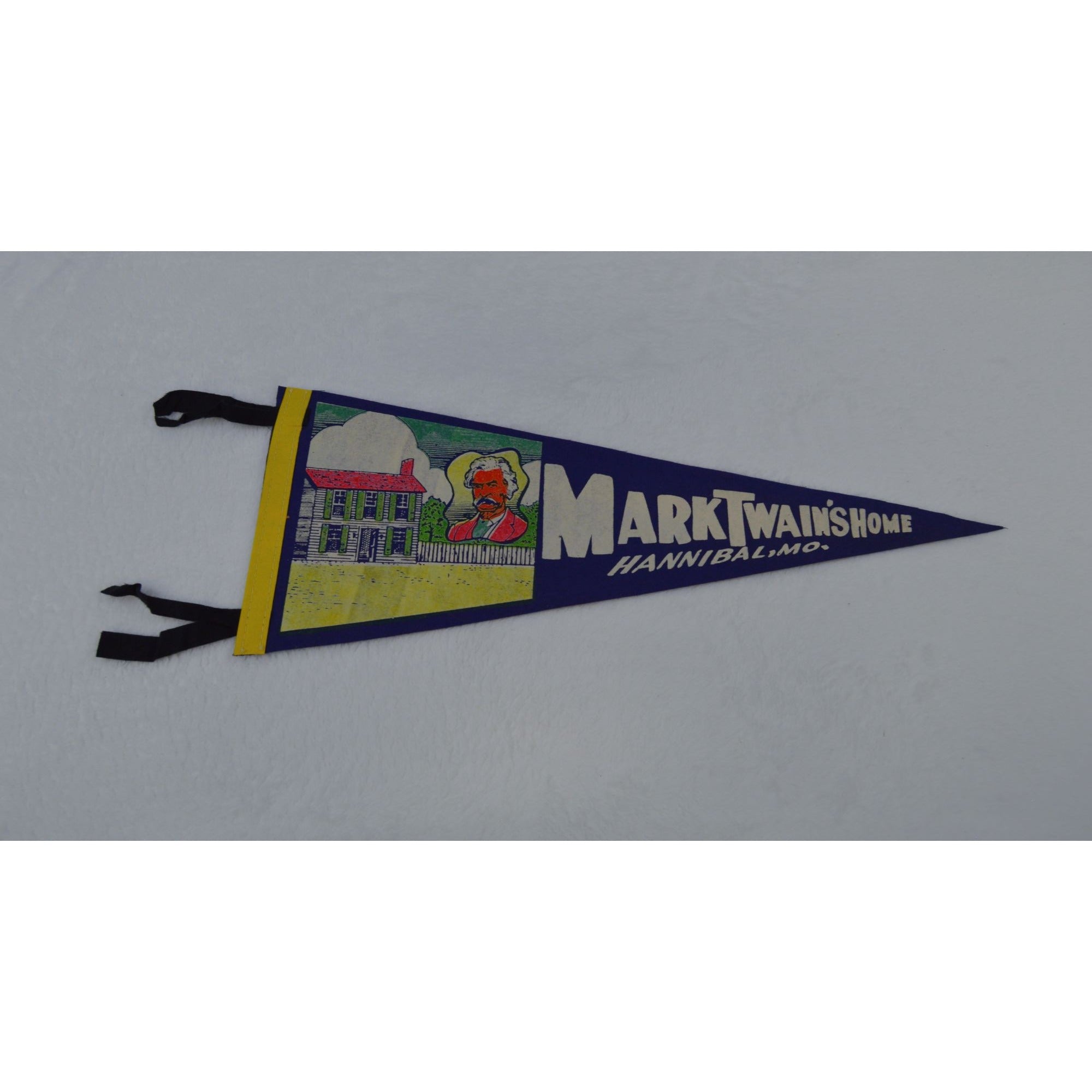 Vintage Mark Twain's Home Hannibal, Missouri pennant