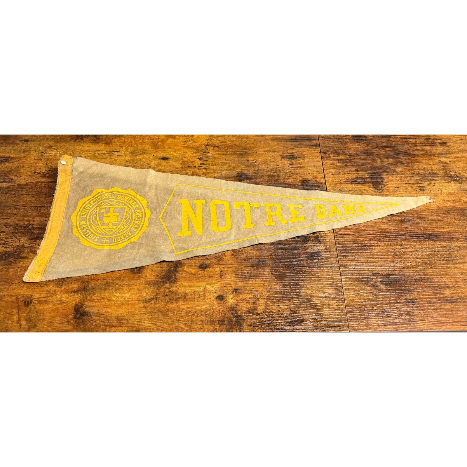 Vintage University of Notre Dame pennant damaged