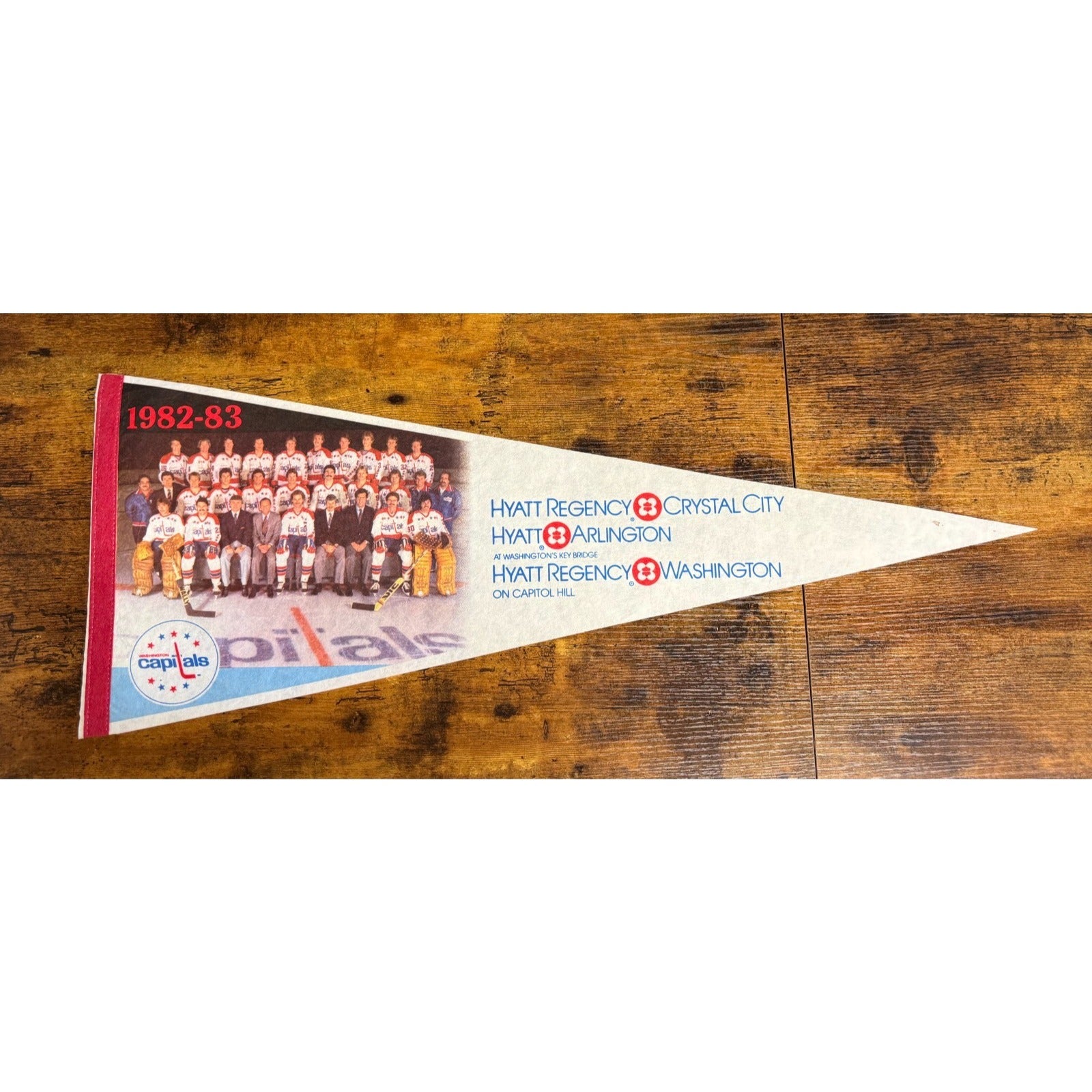 Vintage 1982-83 Washington Capitols team photo Hyatt pennant