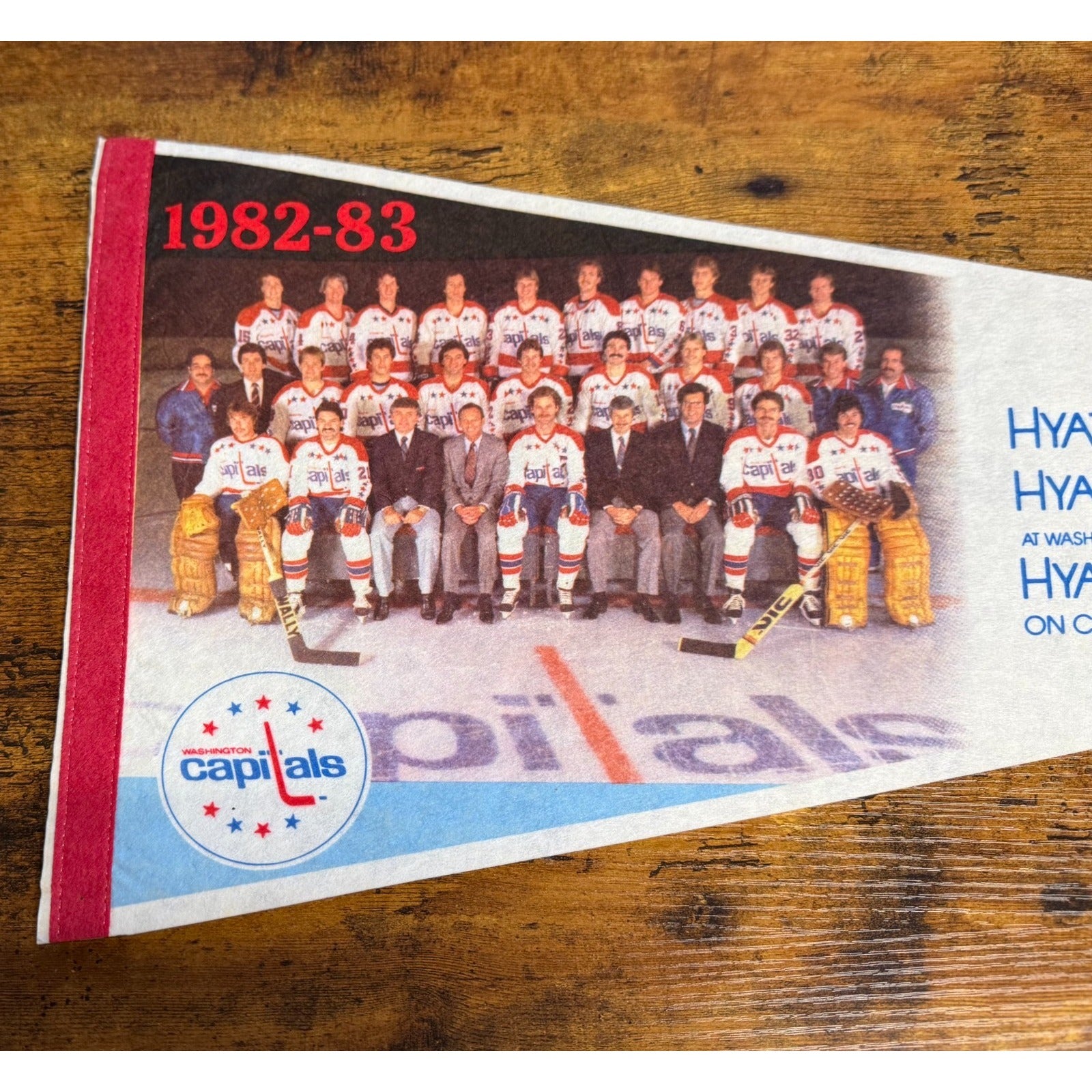 Vintage 1982-83 Washington Capitols team photo Hyatt pennant