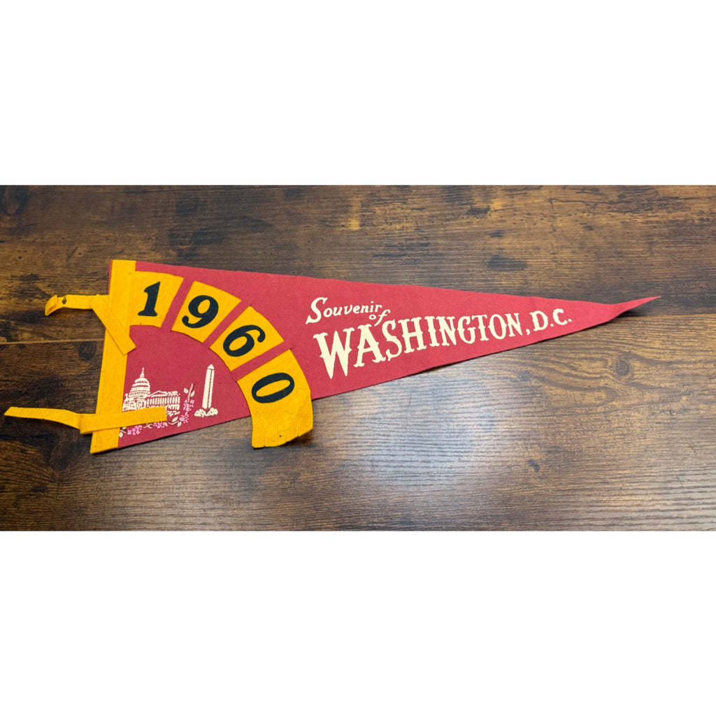 Vintage 1960 Washington D.C. Souvenir Felt Pennant 18 inches