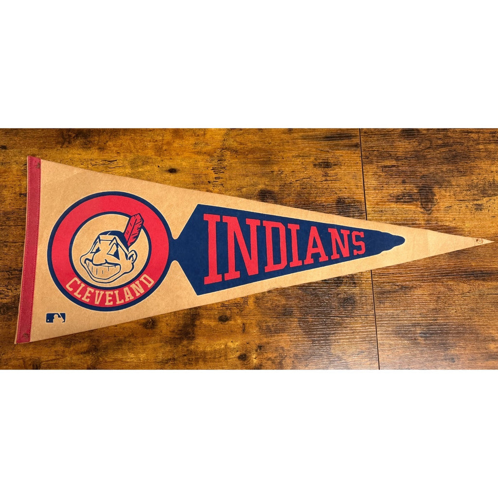 Vintage MLB Cleveland Indians pennant aged