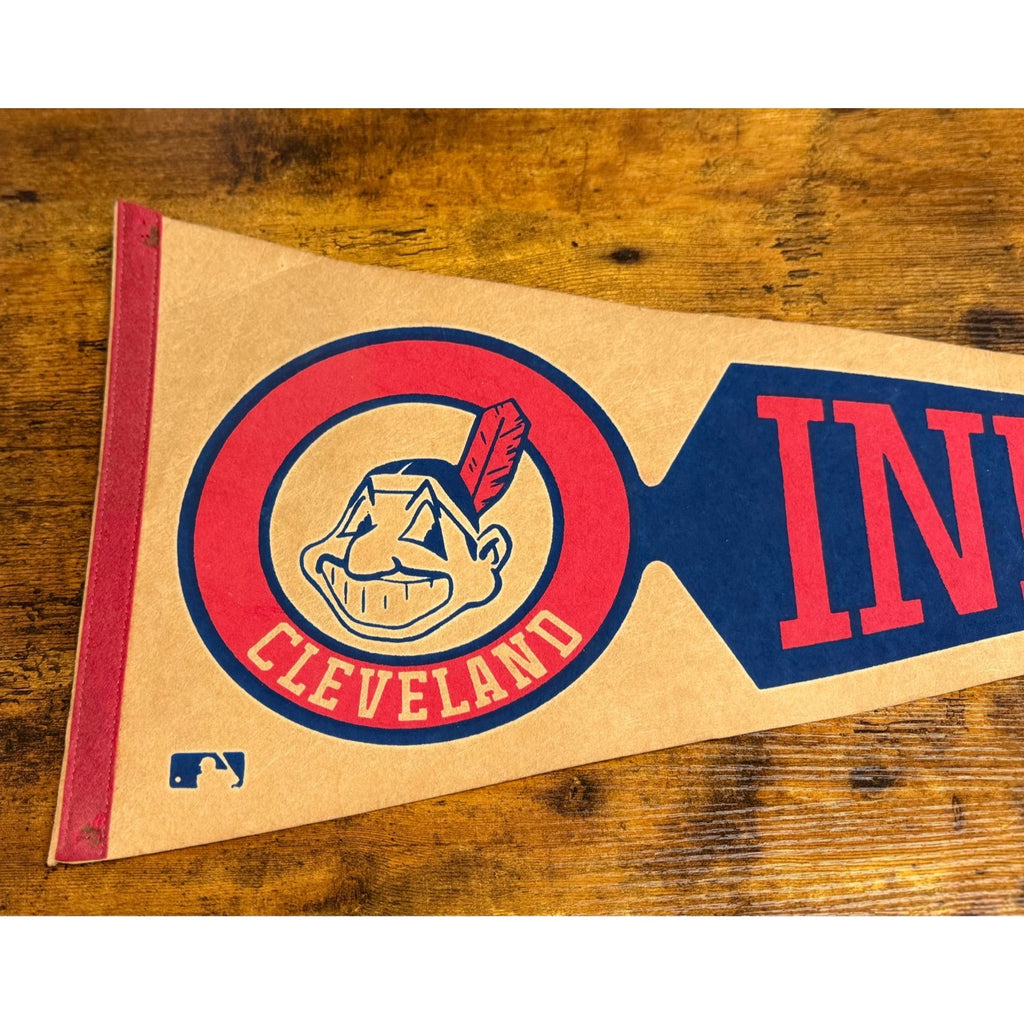 Vintage MLB Cleveland Indians pennant aged