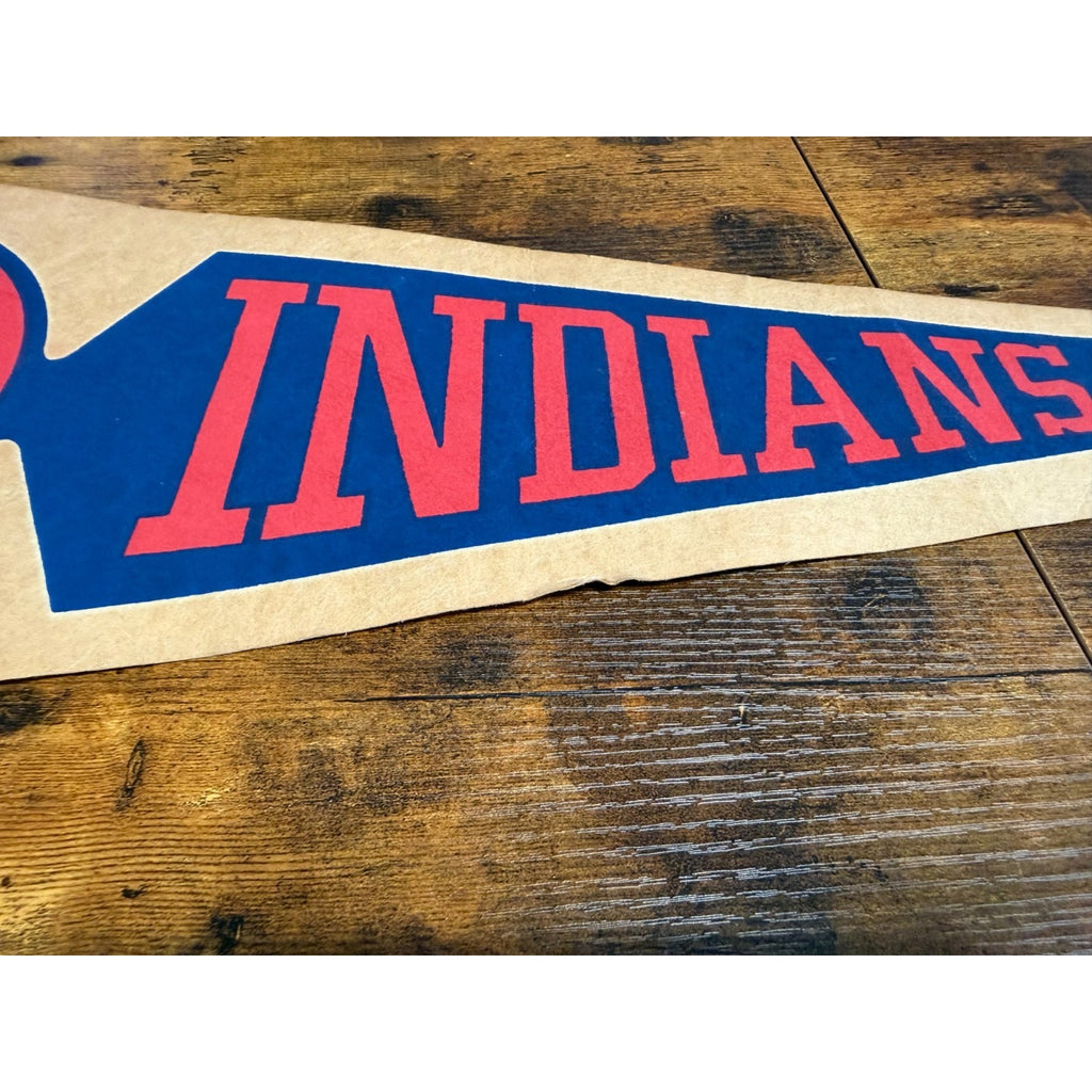 Vintage MLB Cleveland Indians pennant aged