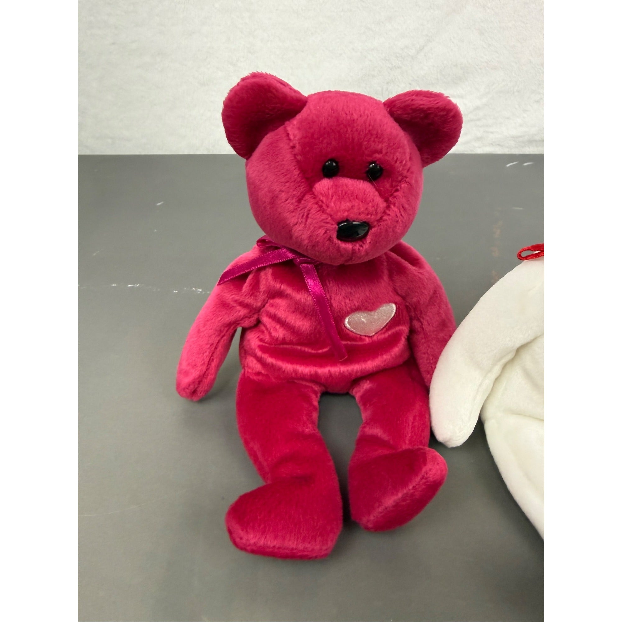 Vintage Ty Beanie Babies Valentina and Valentino bears with heart embroidery