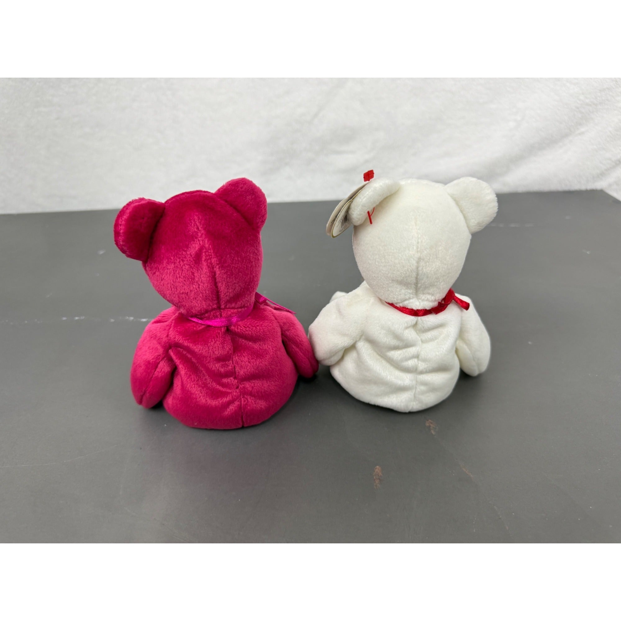 Vintage Ty Beanie Babies Valentina and Valentino bears with heart embroidery