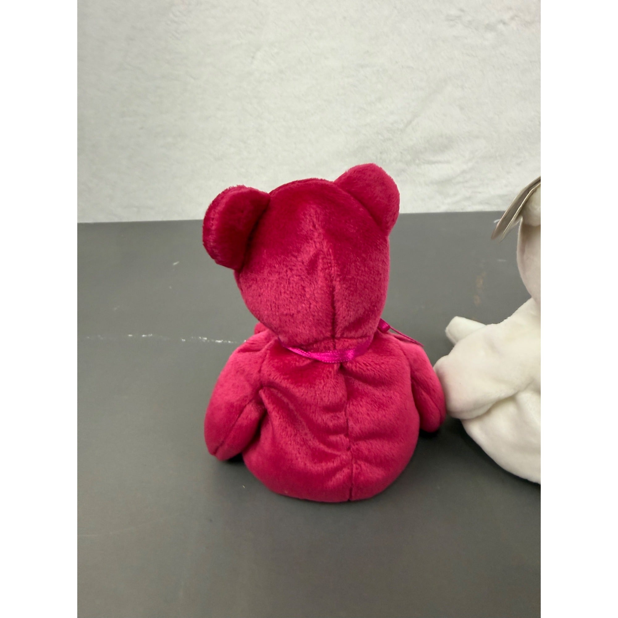 Vintage Ty Beanie Babies Valentina and Valentino bears with heart embroidery