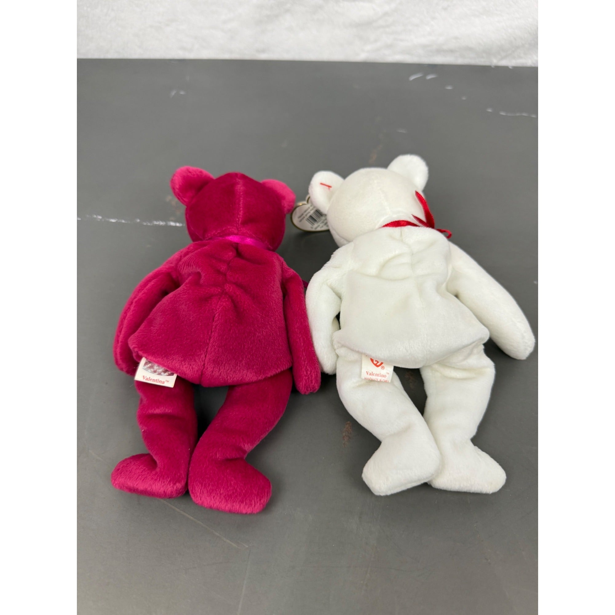 Vintage Ty Beanie Babies Valentina and Valentino bears with heart embroidery