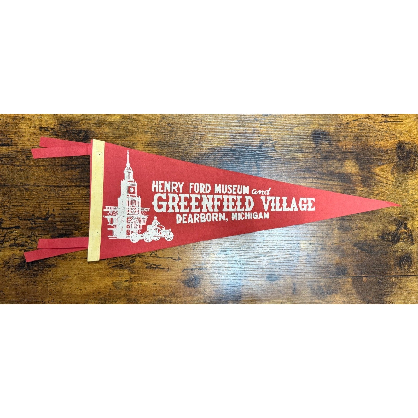 Vintage Henry Ford Museum and Greenfield Village Dearborn, Michigan pennant