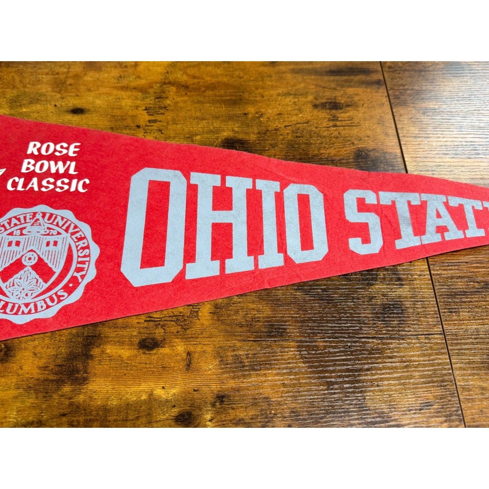 Vintage Ohio State University Buckeyes Rose Bowl Classic pennant