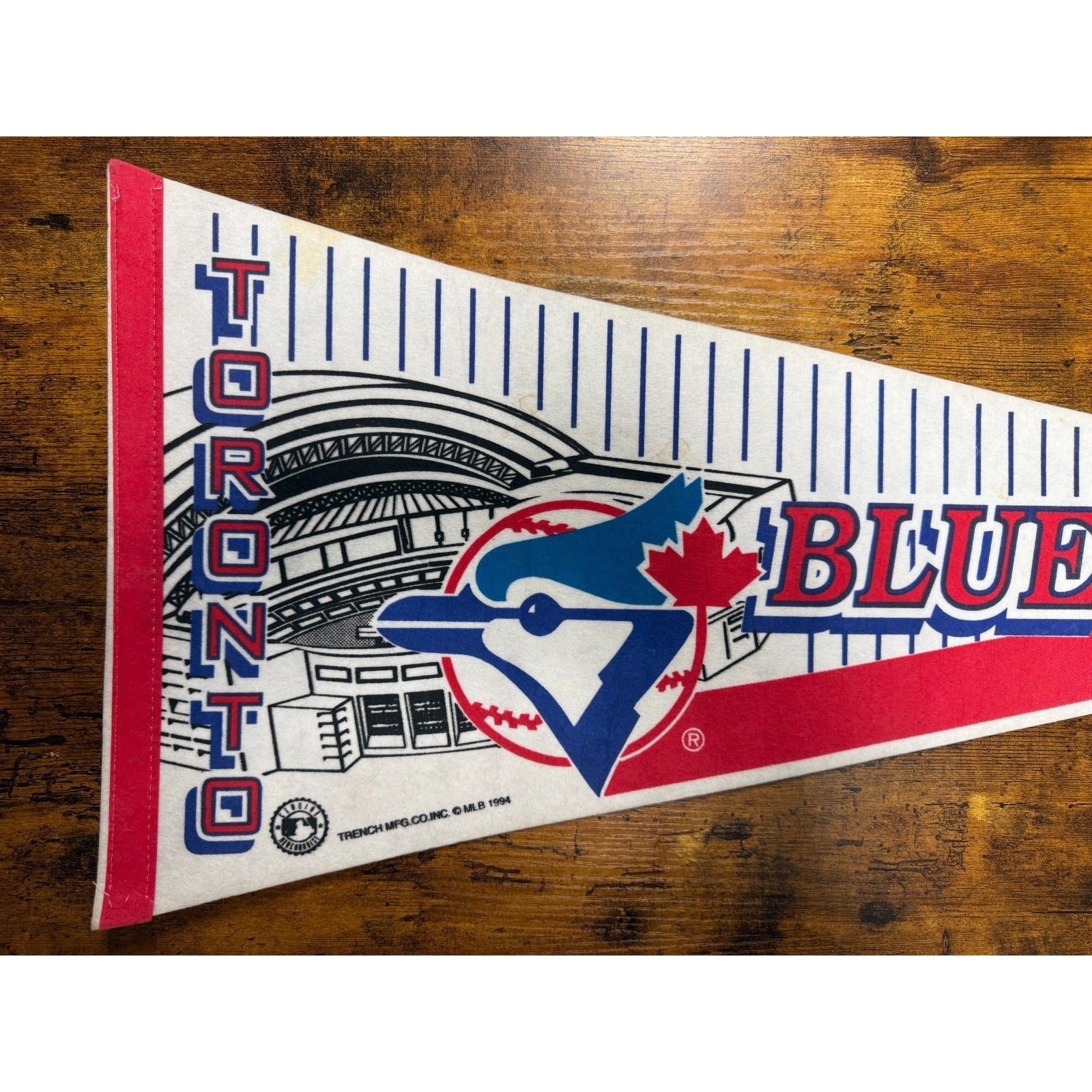 Vintage MLB Toronto Blue Jays 1994 Trench Pennant