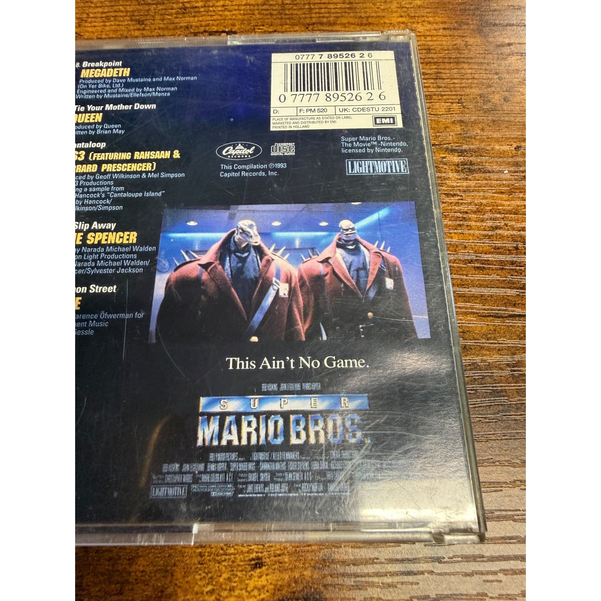 Vintage Super Mario Bros. Original Motion Picture Soundtrack CD 1993