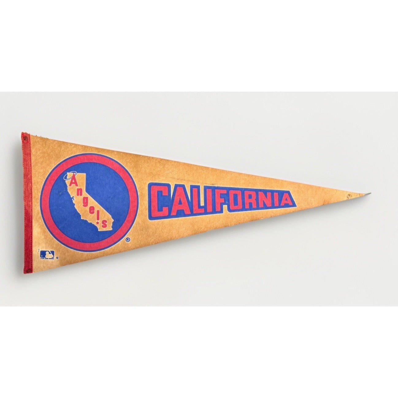 Vintage MLB California Angels pennant aged
