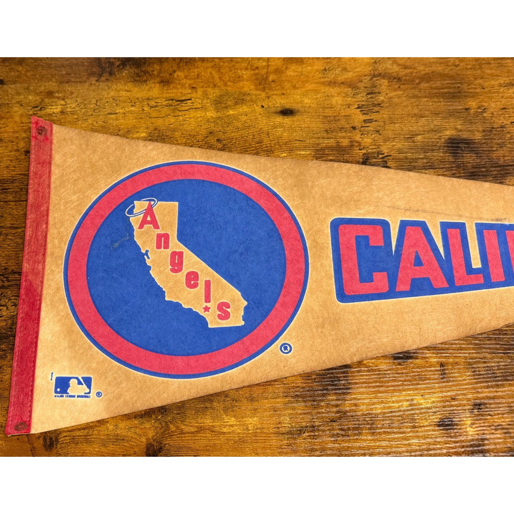 Vintage MLB California Angels pennant aged