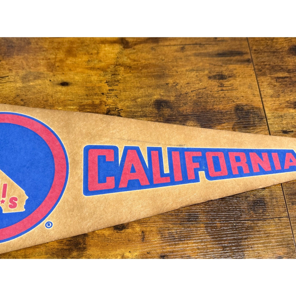 Vintage MLB California Angels pennant aged