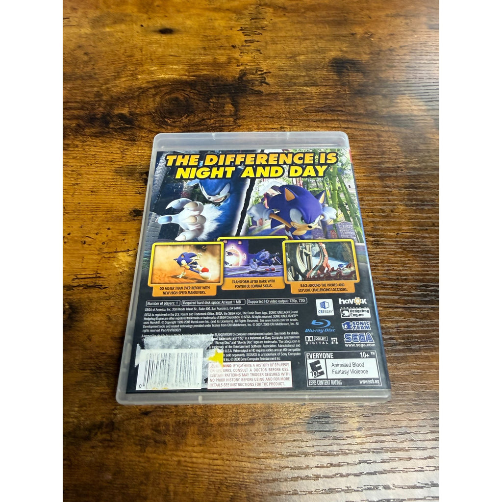 Sonic Unleashed For PlayStation 3 - Complete With Case & Manual