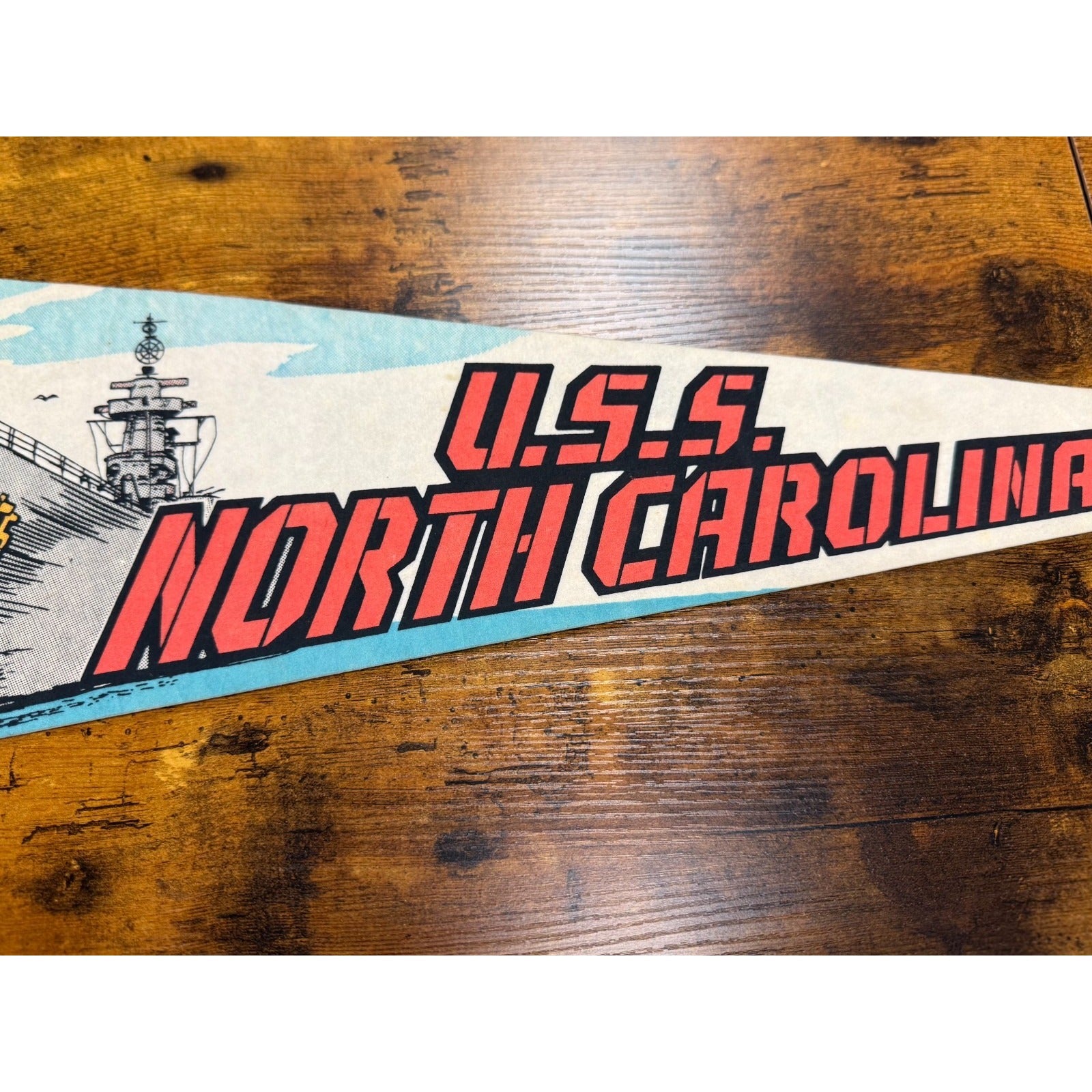 Vintage U.S.S. North Carolina pennant
