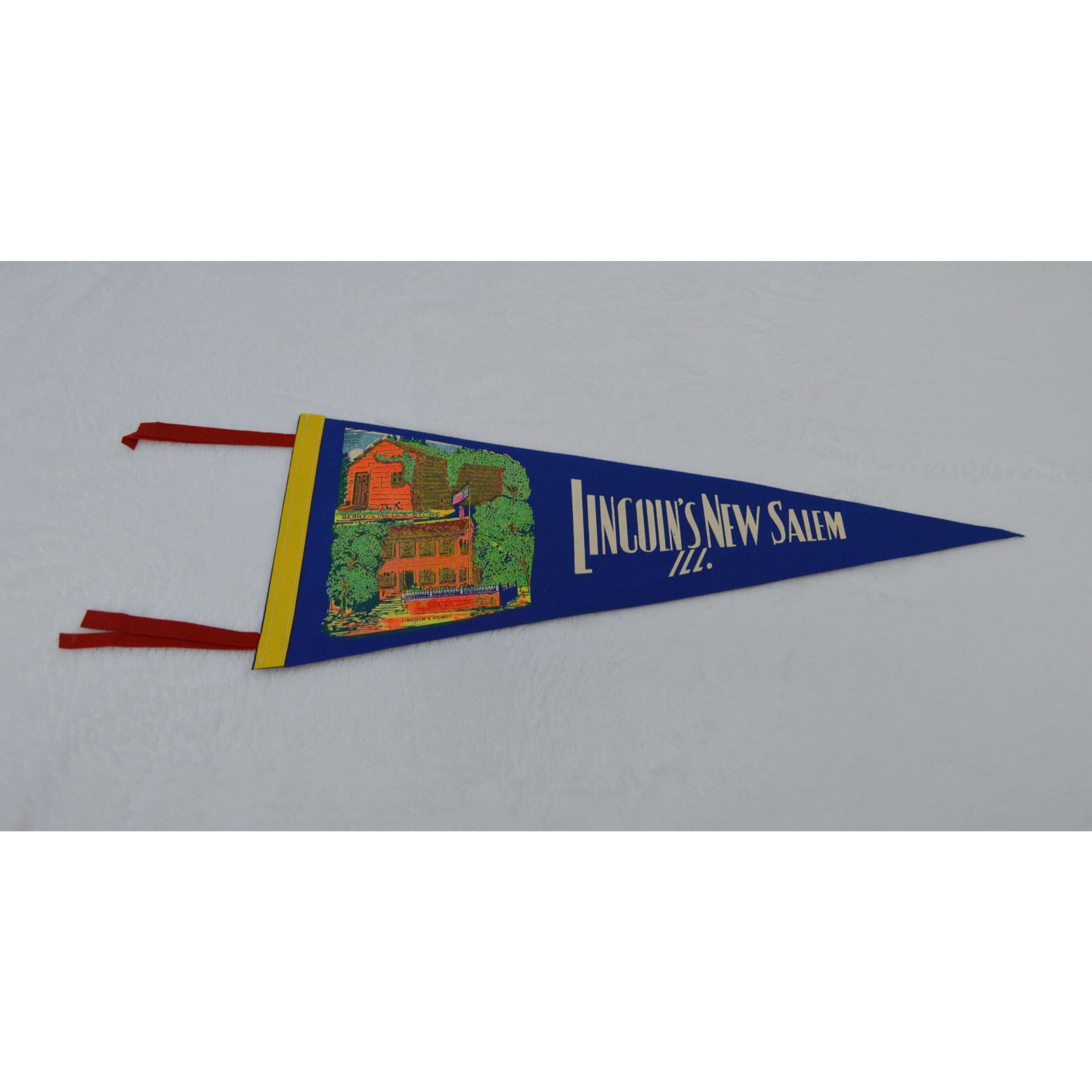 Vintage Lincoln's New Salem, Illinois pennant