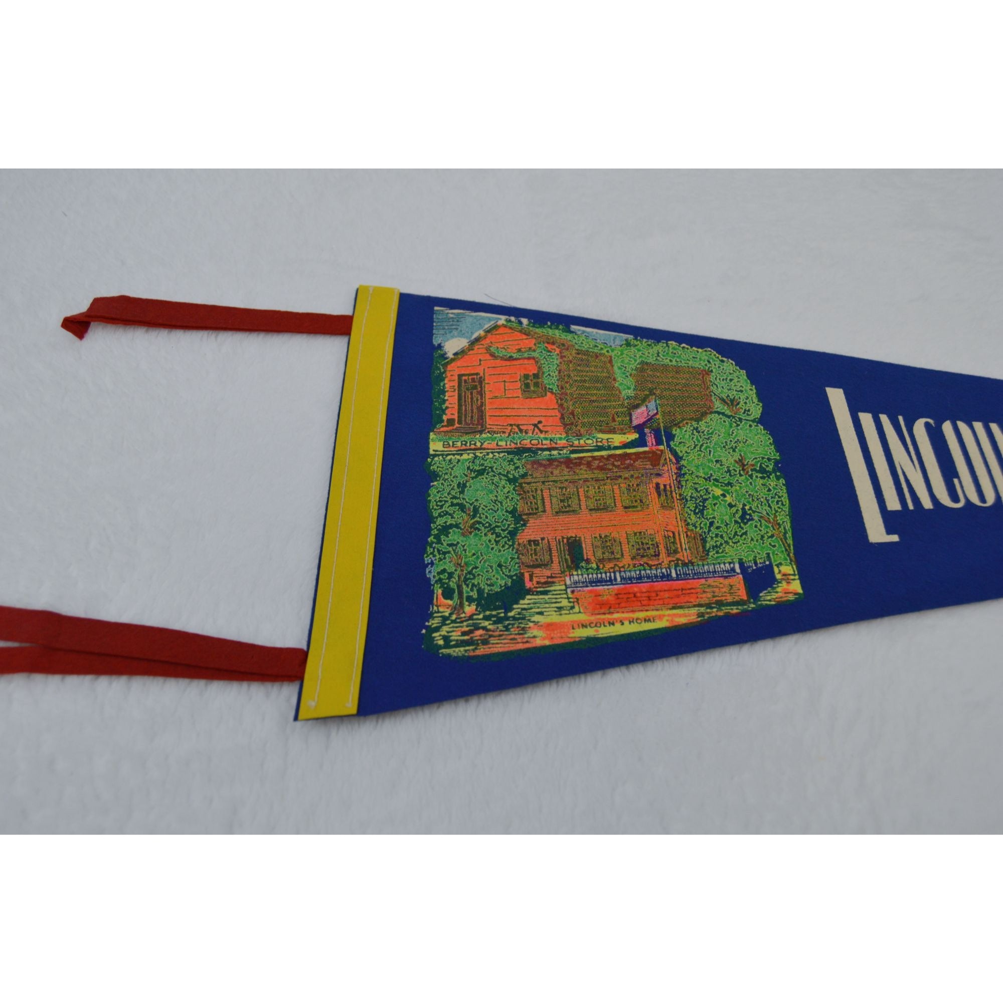 Vintage Lincoln's New Salem, Illinois pennant
