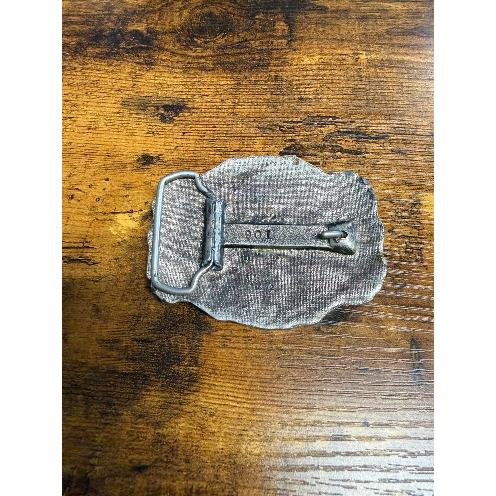 Vintage Harley Belt Buckle Made In USA Blue & Silver Metal
