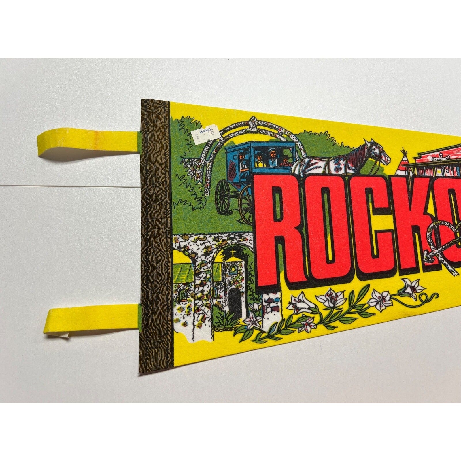 Vintage Rockome Gardens Arcola, Illinois pennant