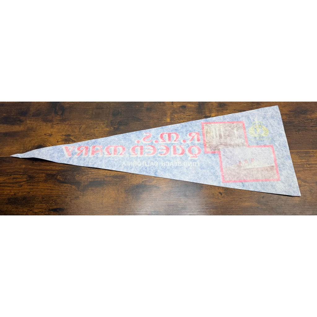 Vintage R.M.S. Queen Mary Pennant Long Beach California 29.5 inches