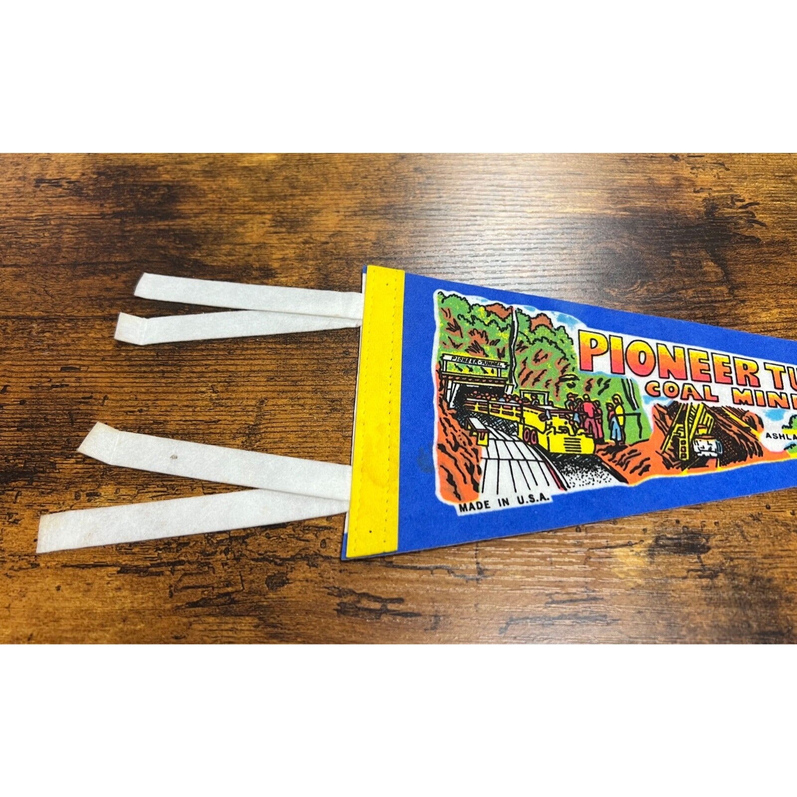 Vintage Pioneer Tunnel Coal Mine souvenir pennant