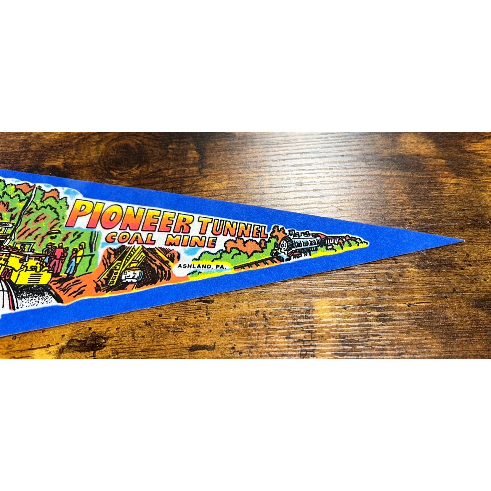 Vintage Pioneer Tunnel Coal Mine souvenir pennant