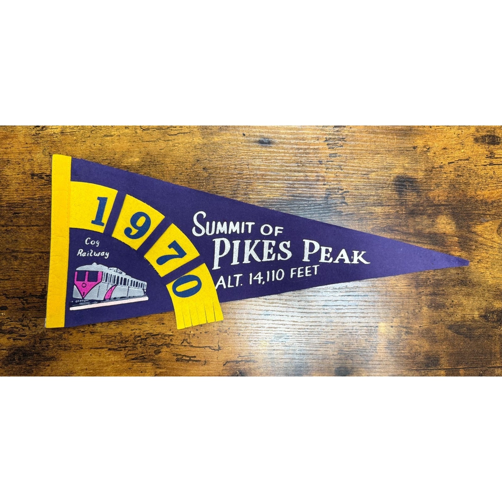 Vintage 1970 Summit of Pikes Peak pennant