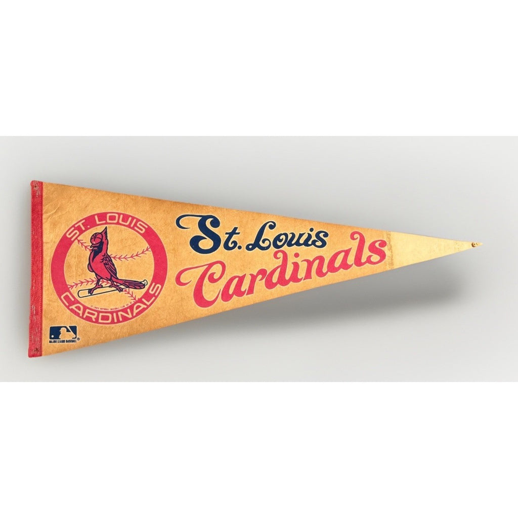Vintage MLB St. Louis Cardinals pennant aged