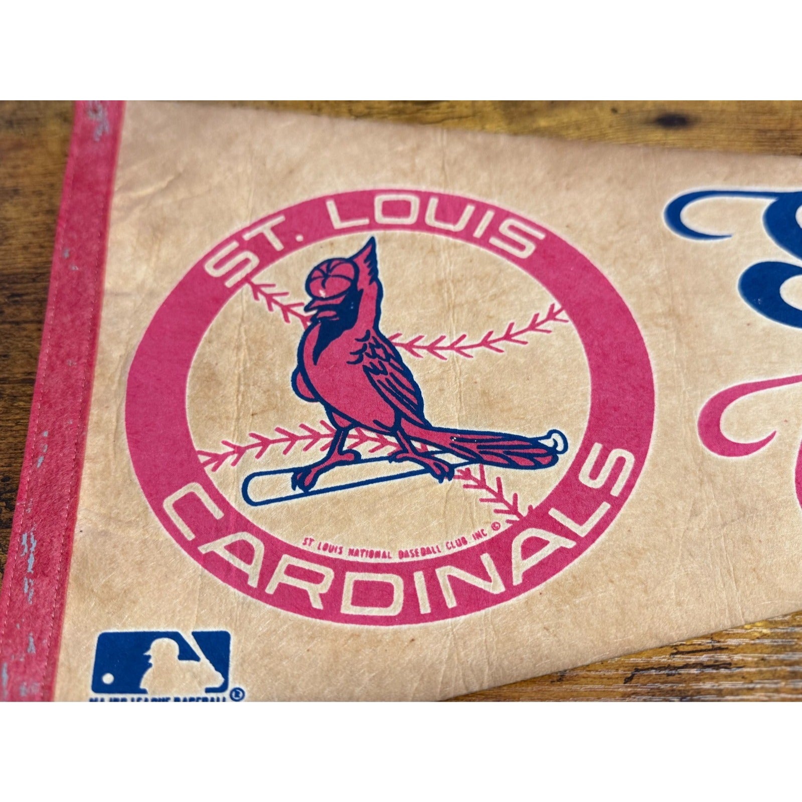 Vintage MLB St. Louis Cardinals pennant aged
