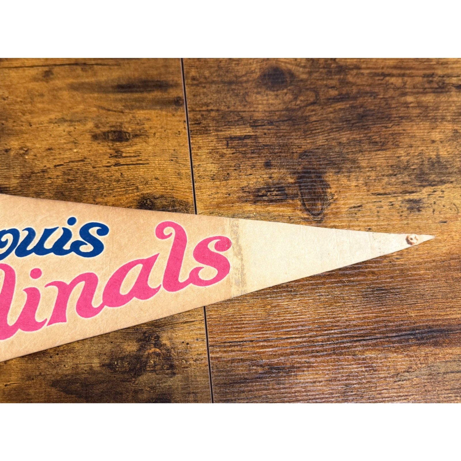 Vintage MLB St. Louis Cardinals pennant aged