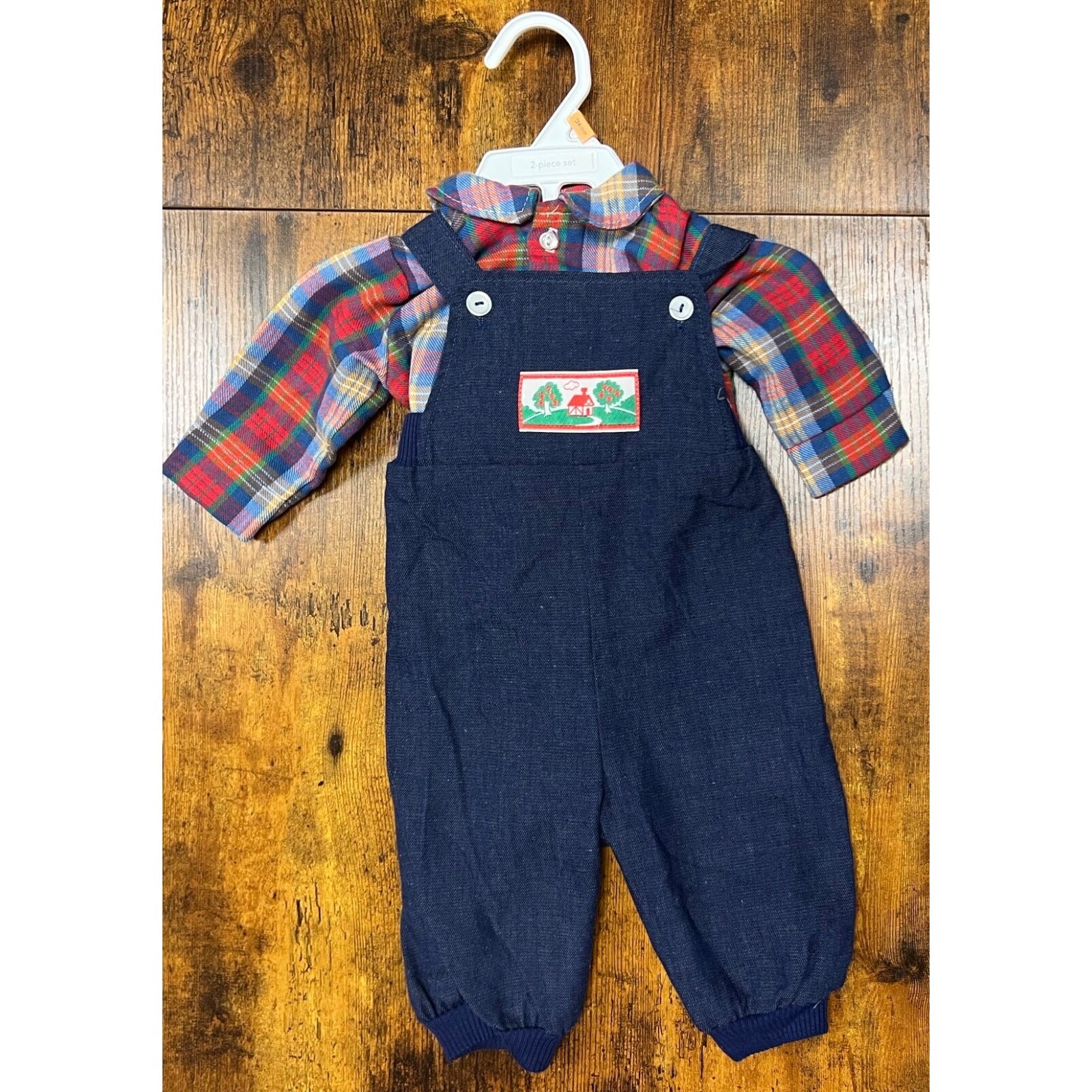 Vintage Carter's denim overalls with matching shirt size 6 months Made in USA