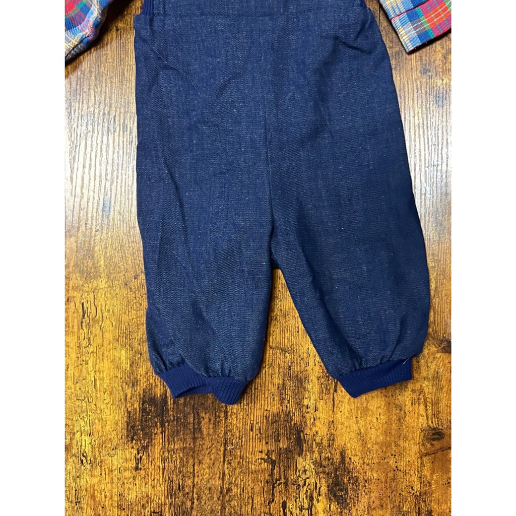 Vintage Carter's denim overalls with matching shirt size 6 months Made in USA