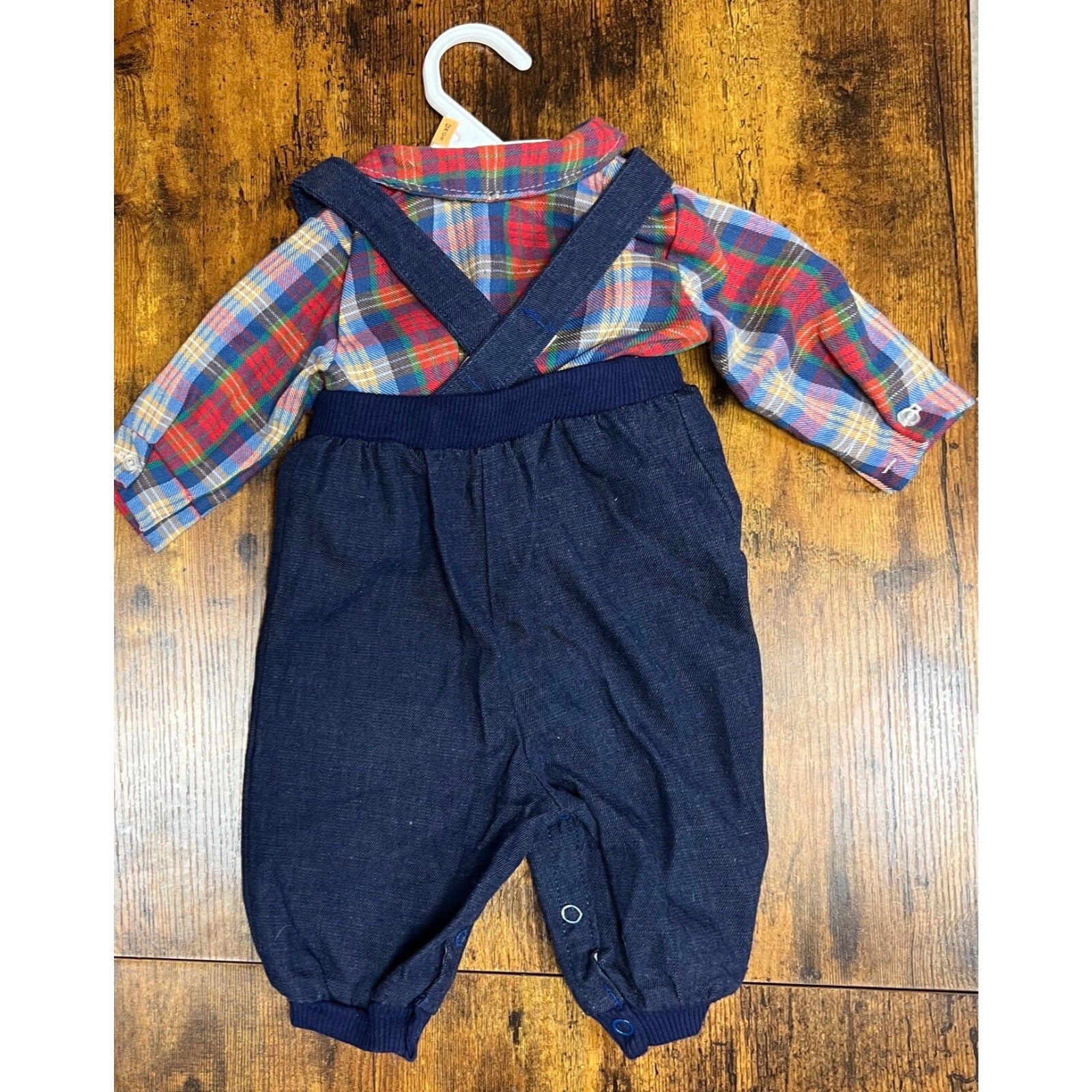 Vintage Carter's denim overalls with matching shirt size 6 months Made in USA