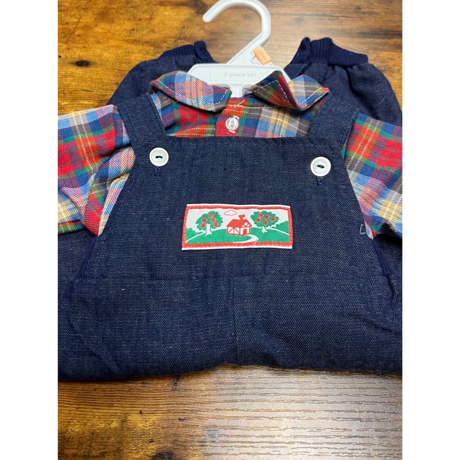 Vintage Carter's denim overalls with matching shirt size 6 months Made in USA