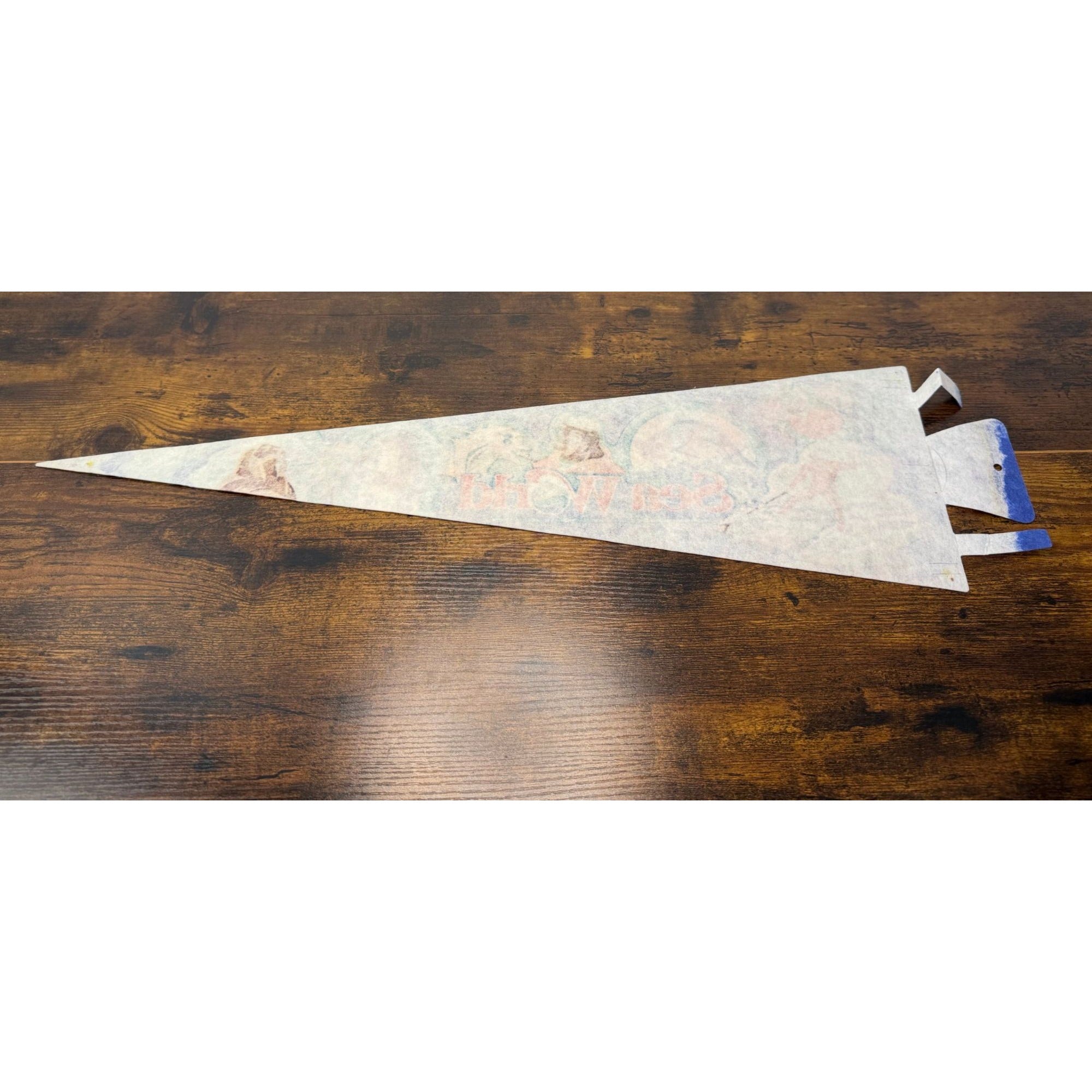 Vintage SeaWorld Souvenir Pennant With Colorful Marine Animal Illustrations