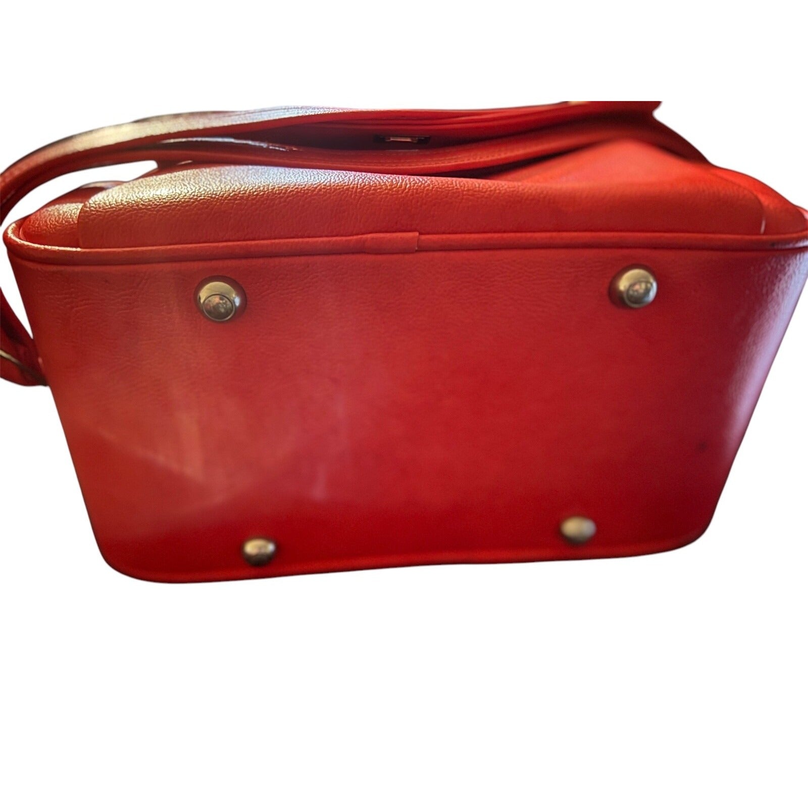 Vintage 1970's Red Samsonite Silhouette carry on zipper bag with lock and key