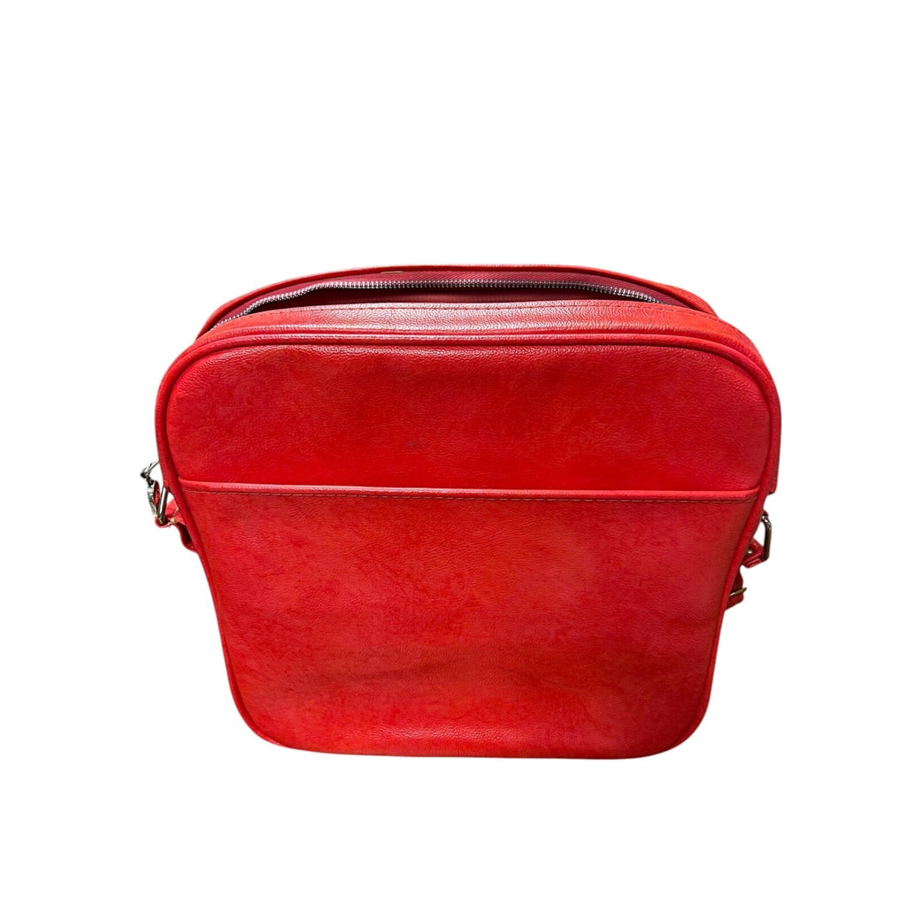 Vintage 1970's Red Samsonite Silhouette carry on zipper bag with lock and key