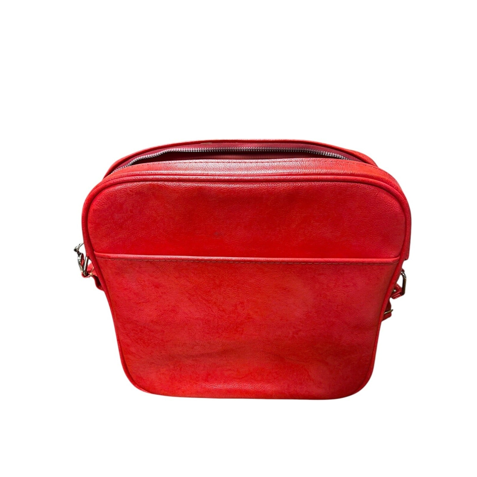 Vintage 1970's Red Samsonite Silhouette carry on zipper bag with lock and key