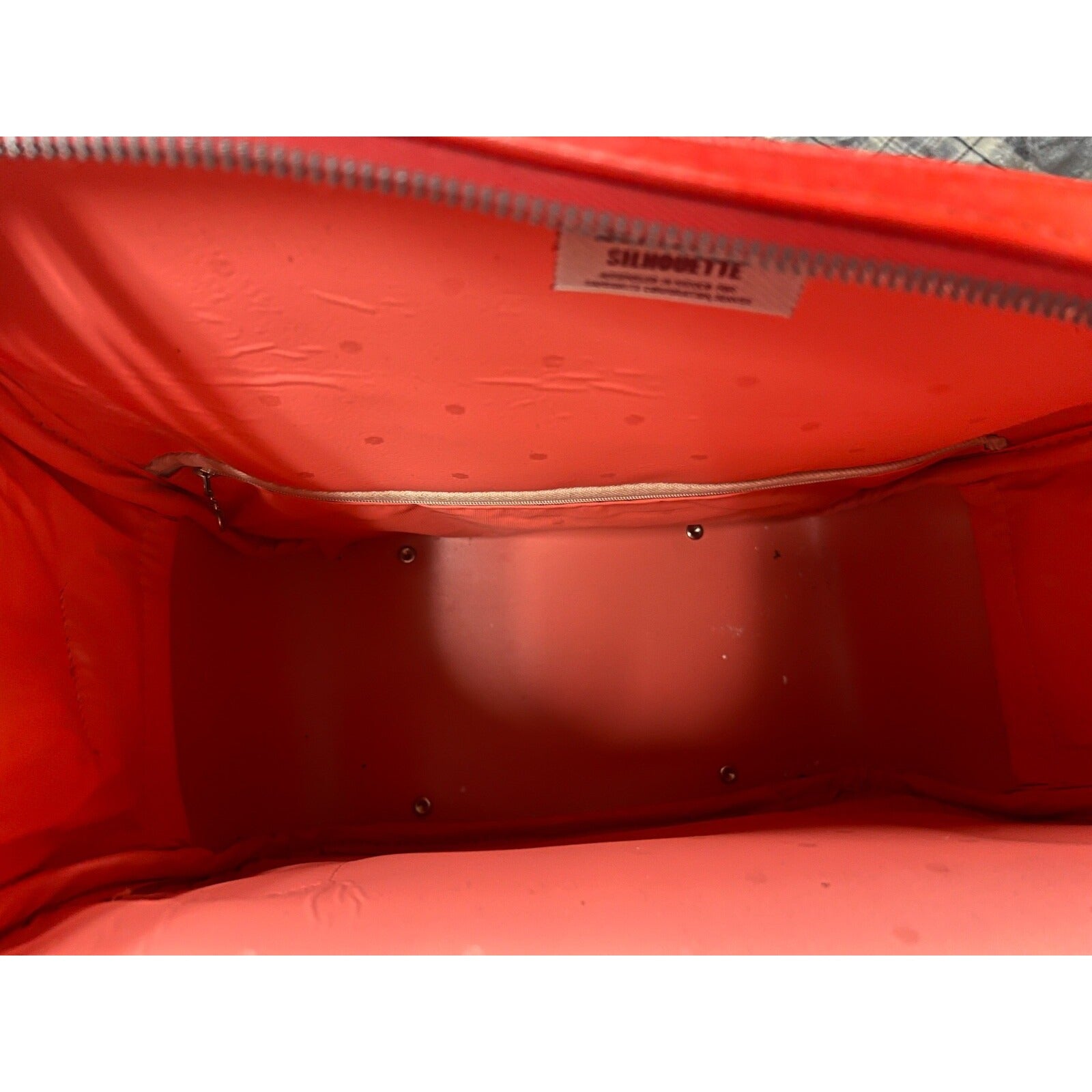 Vintage 1970's Red Samsonite Silhouette carry on zipper bag with lock and key