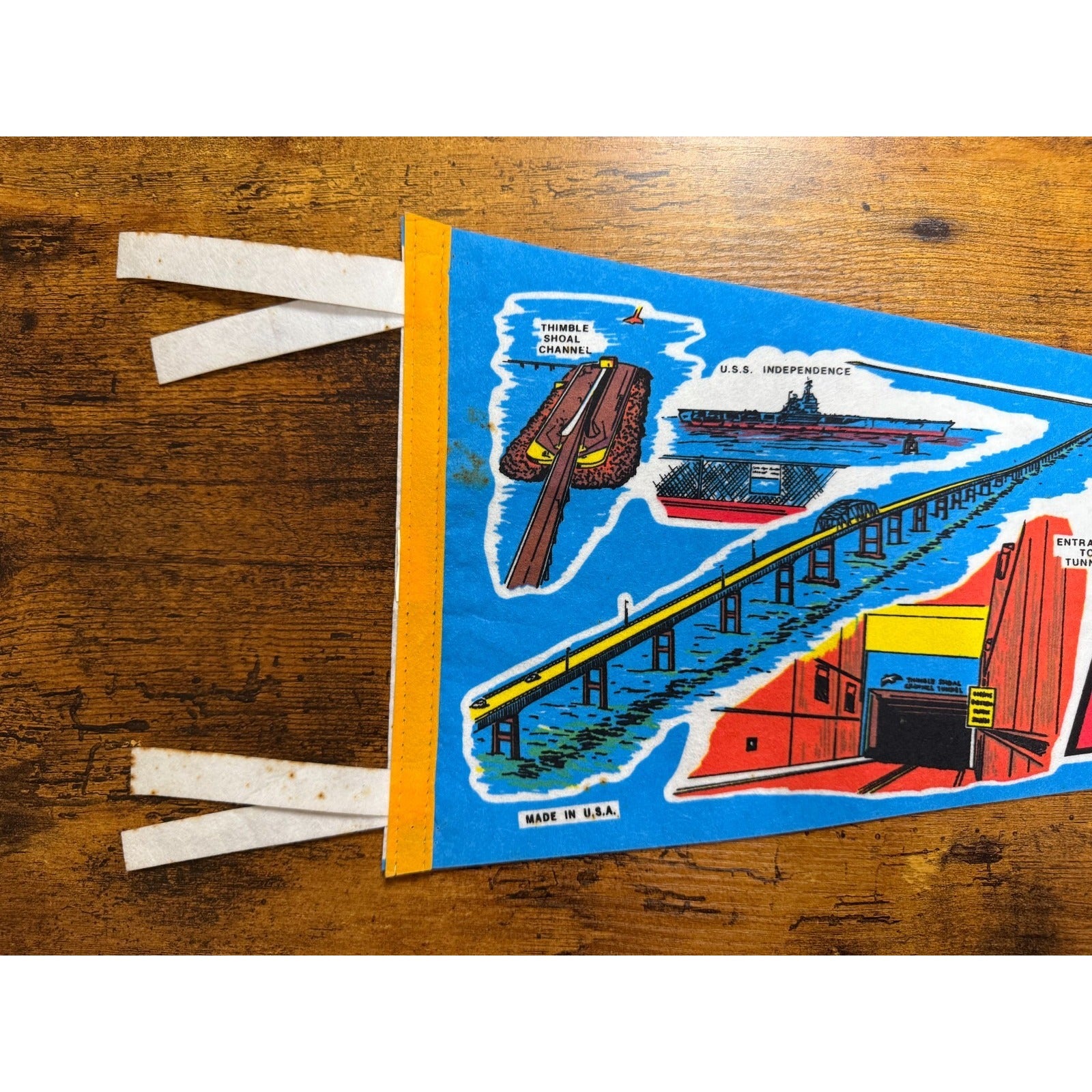 Vintage Chesapeake Bay Bridge-Tunnel, VA pennant Made in USA