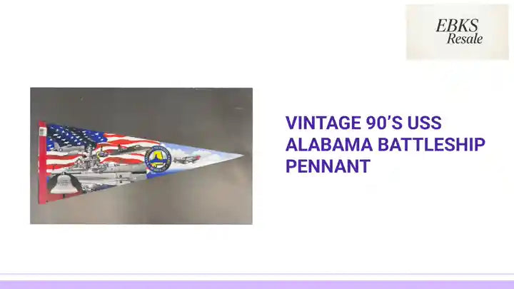 Vintage 90&rsquo;s USS Alabama Battleship pennant by@Outfy