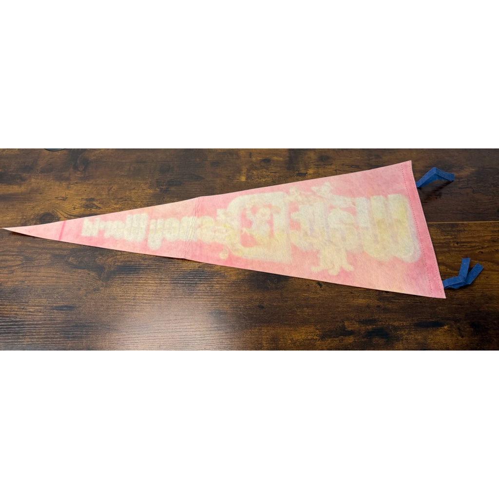 Vintage Walt Disney World Red Felt Pennant With Mickey & Friends Graphics