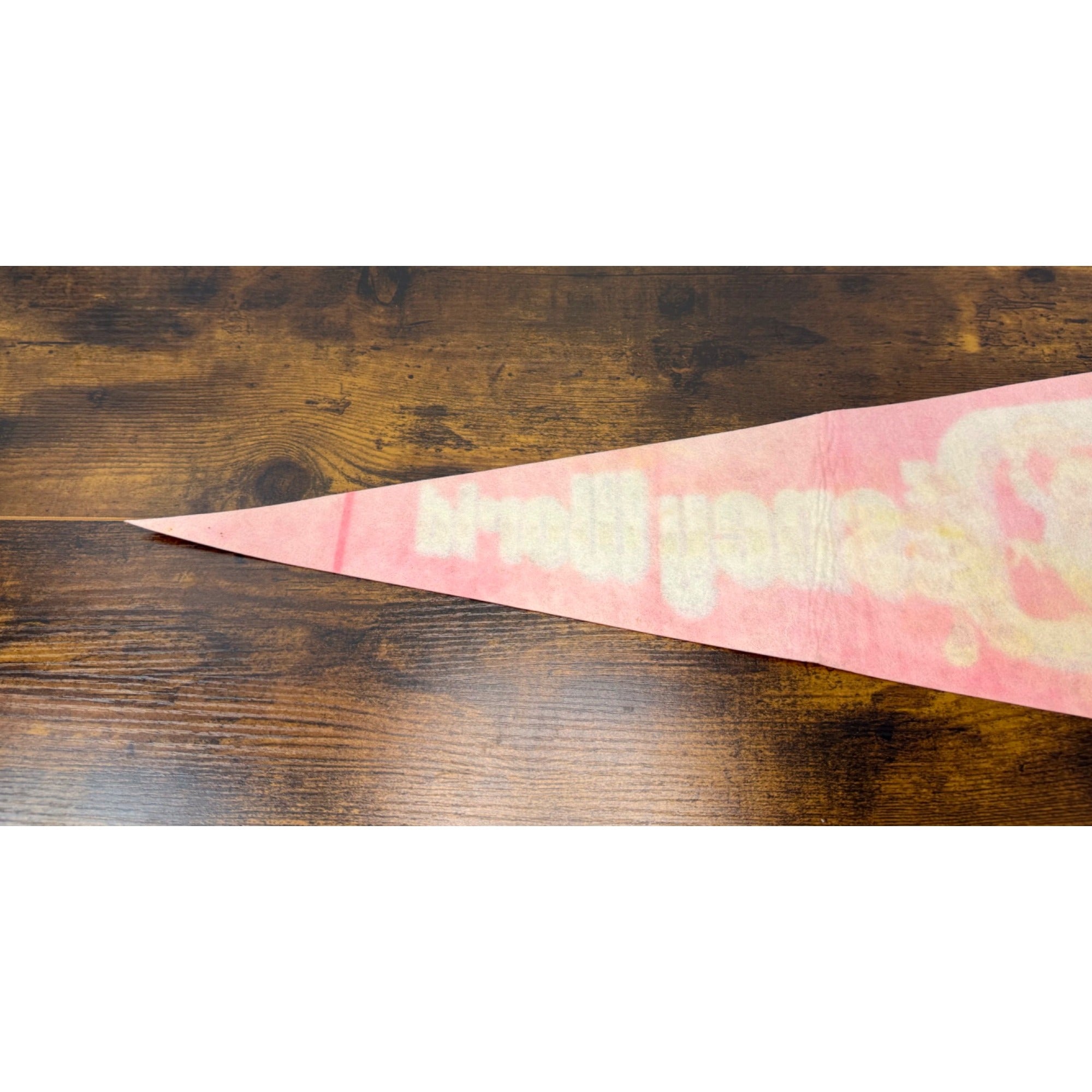 Vintage Walt Disney World Red Felt Pennant With Mickey & Friends Graphics