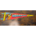 Vintage Hoover Dam Souvenir Pennant Featuring Scenic Artwork 25 inches