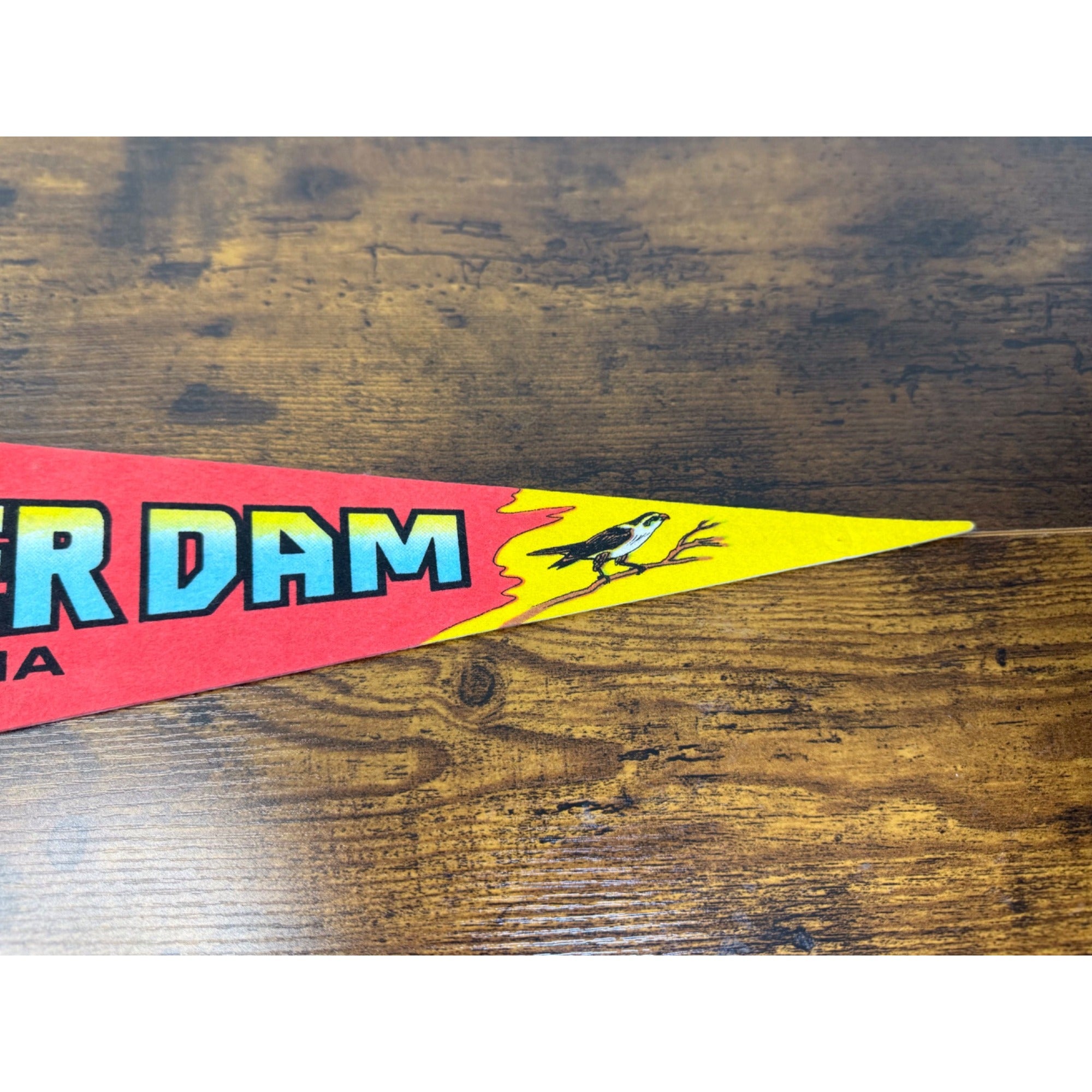 Vintage Hoover Dam Souvenir Pennant Featuring Scenic Artwork 25 inches