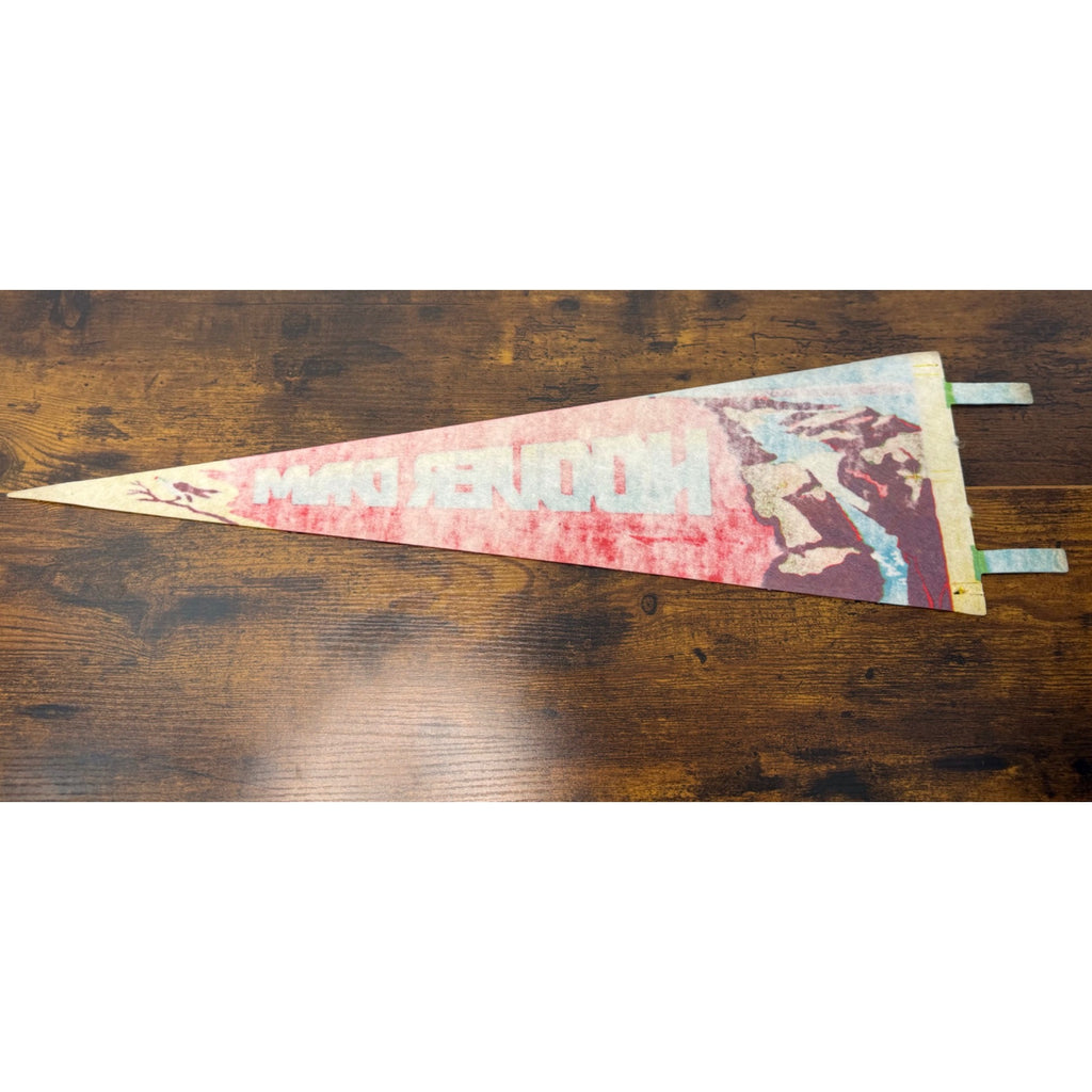 Vintage Hoover Dam Souvenir Pennant Featuring Scenic Artwork 25 inches